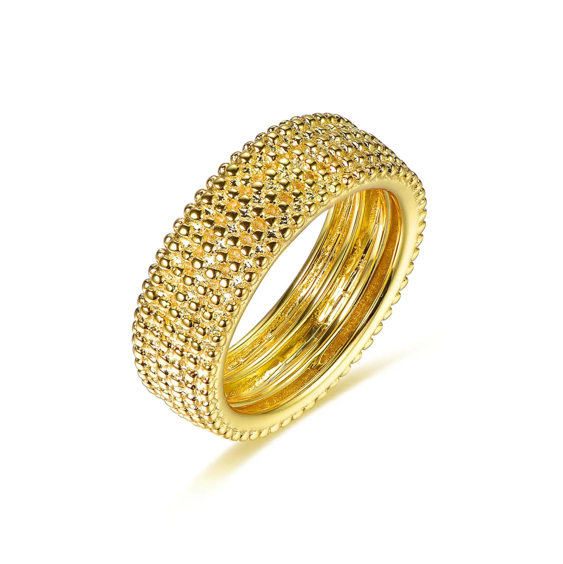 Wholesale Silver Gold Plated Statement Gold-Toned Domed Simple Plain Ring