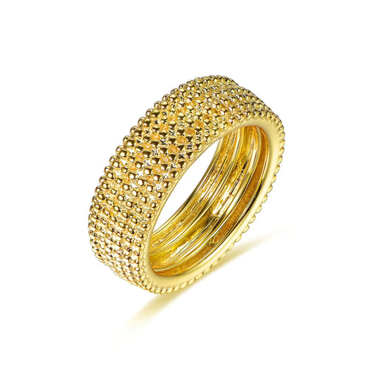Wholesale Silver Gold Plated Statement Gold-Toned Domed Simple Plain Ring