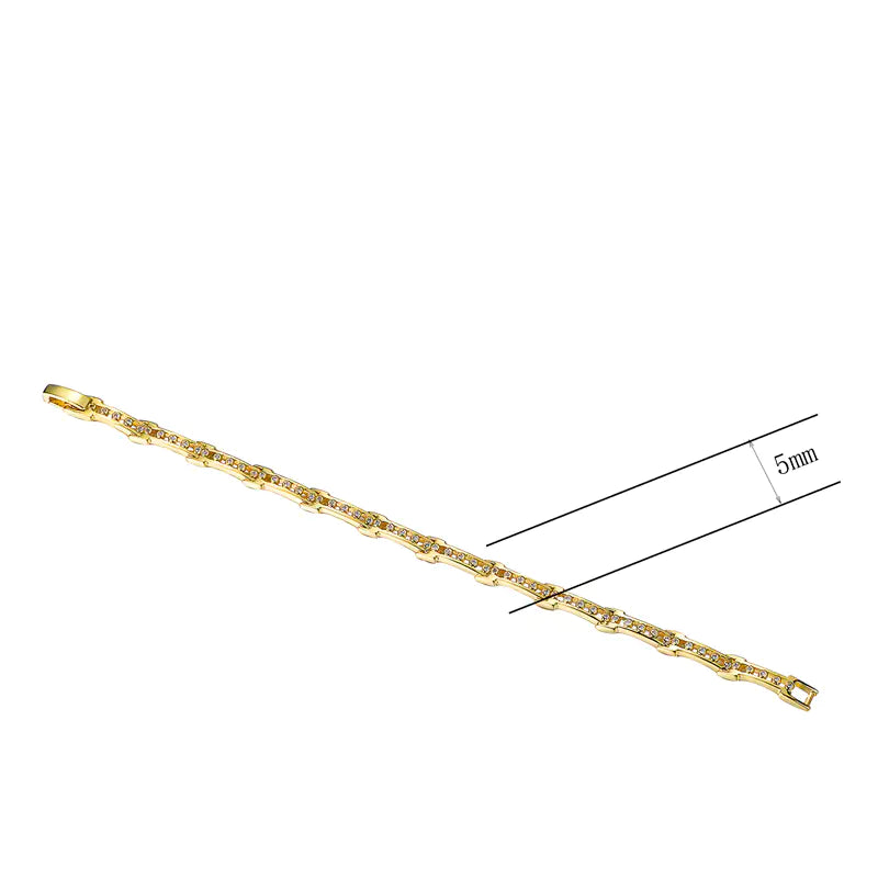 Wholesale Silver Gold Plated Unique Chain Curved Bracelet