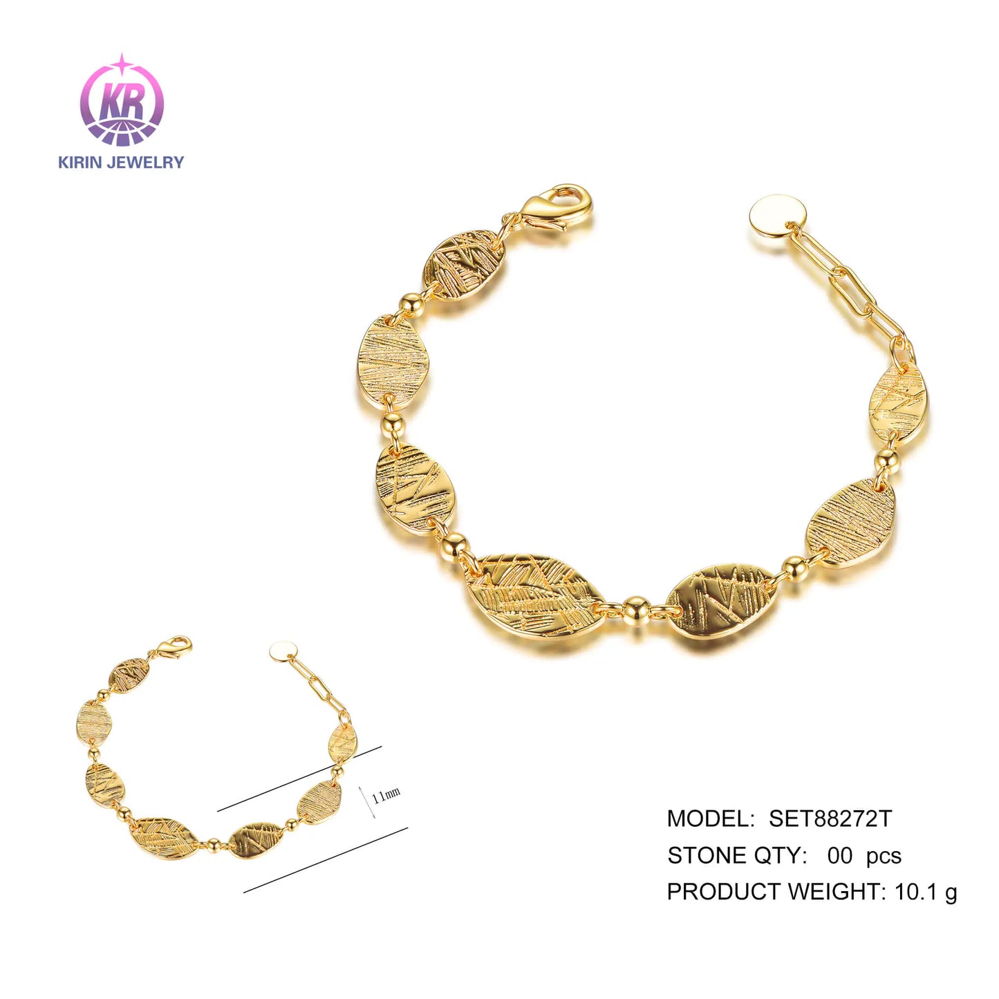 Wholesale Silver Gold Plated Unique Vintage Style Oval Link Bracelet for Women