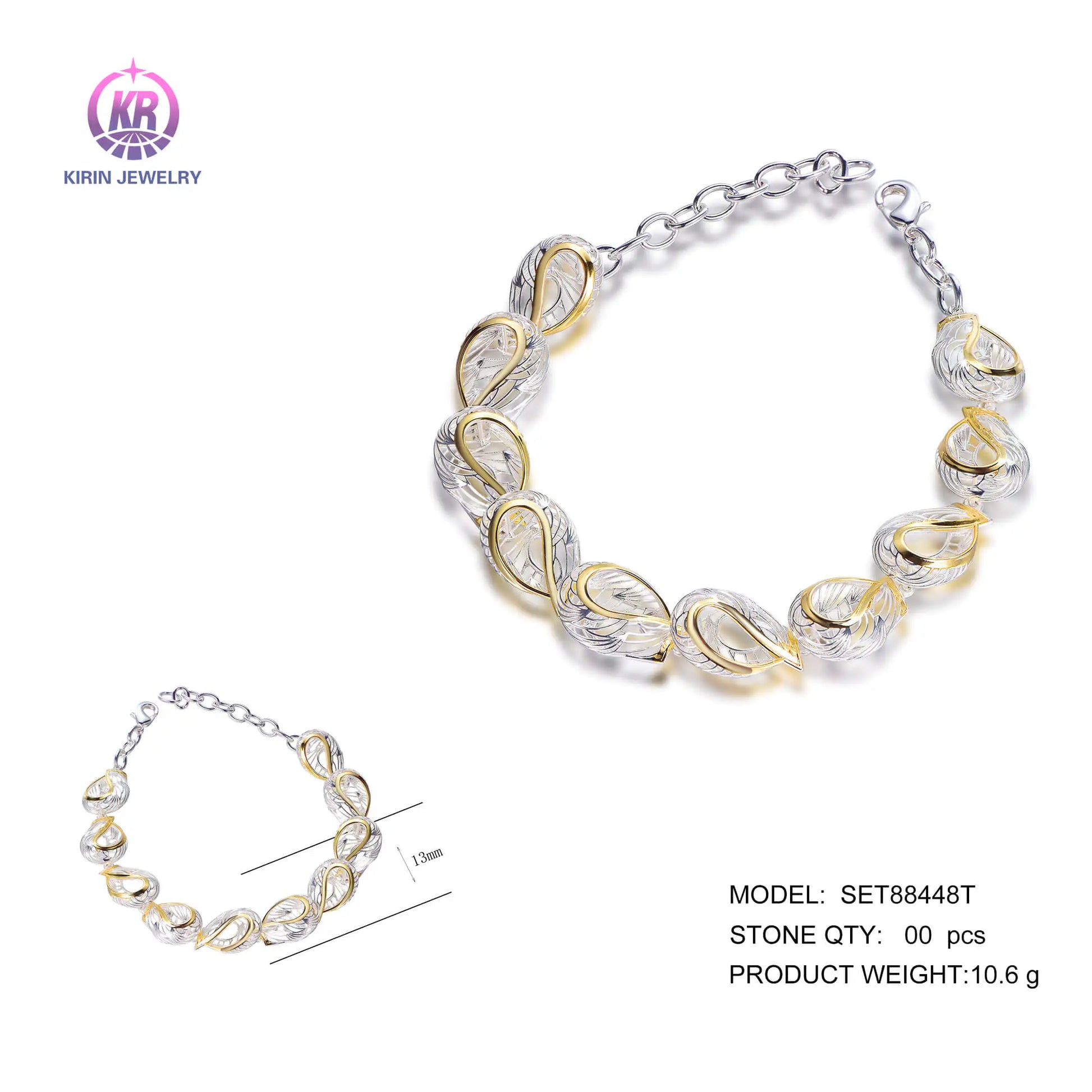 Wholesale Silver Gold & White Gold Plated Hollow out Personalized Chain Bracelets for Women
