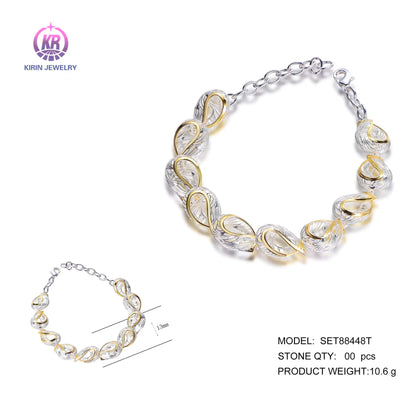 Wholesale Silver Gold & White Gold Plated Hollow out Personalized Chain Bracelets for Women