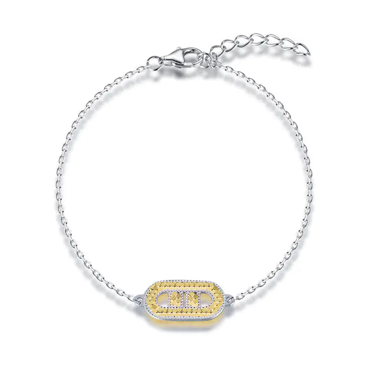 Wholesale Silver Gold & White Gold Plated Oval Accessories Two Tone Bracelet​