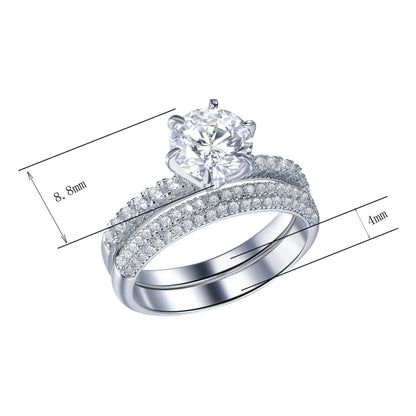 Wholesale Silver Half Eternity Two-in-One Solitaire Engagement Rings