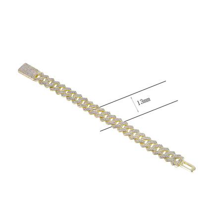 Wholesale Silver Iced Out Diamond Chain Cuban Link Bracelets