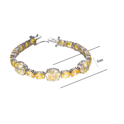 Wholesale Silver Lab Created Citrine Oval Cut Tennis Bracelet​