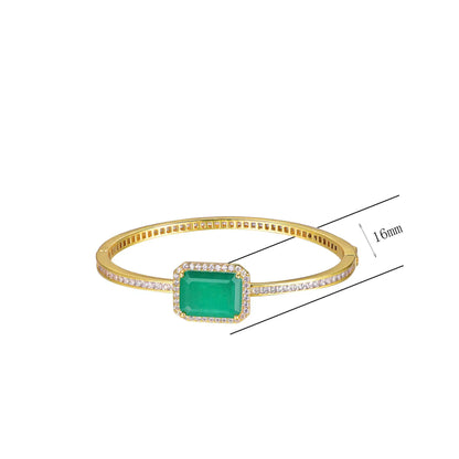 Wholesale Silver Lab Created Emerald Diamond Bangles