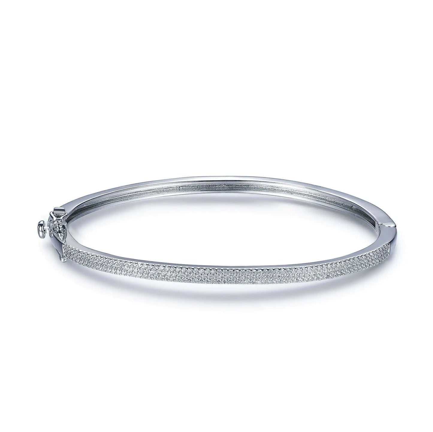 Wholesale Silver Micropave CZ Thin Simple Design Bangles