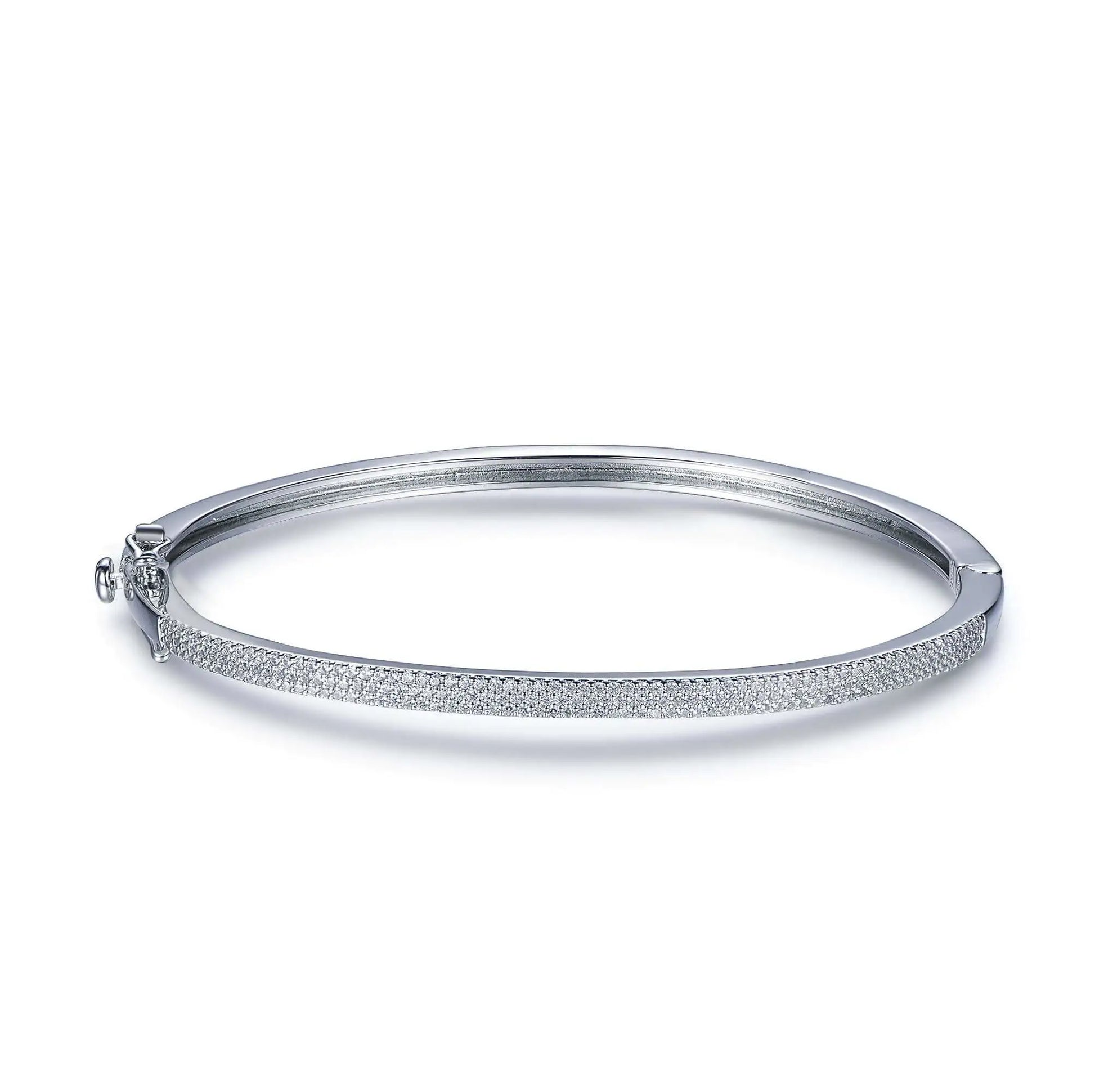 Wholesale Silver Micropave CZ Thin Simple Design Bangles