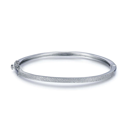 Wholesale Silver Micropave CZ Thin Simple Design Bangles
