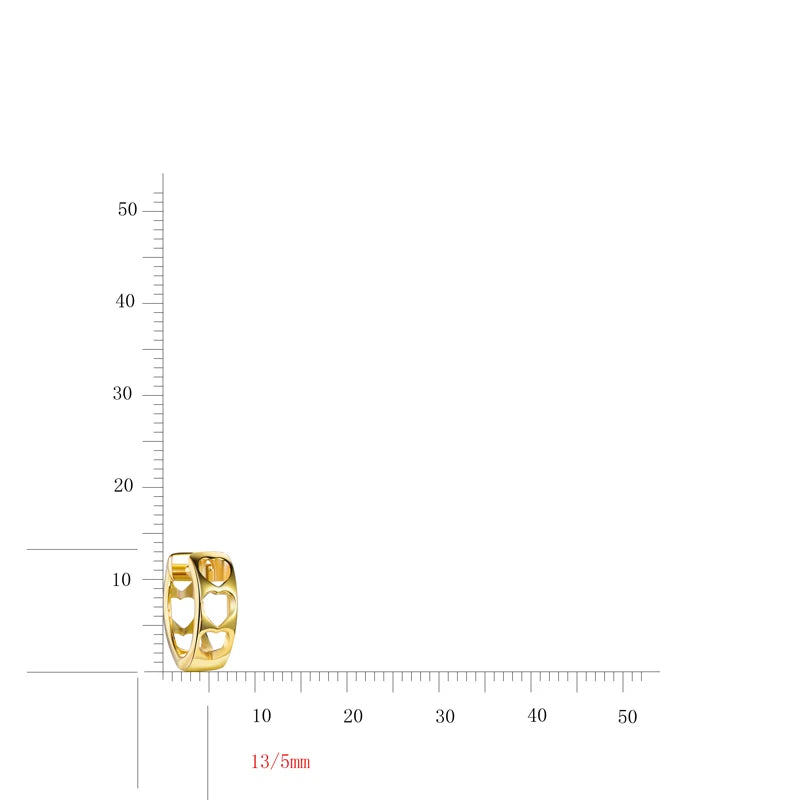 Wholesale Silver Minimalist Hollow Out Heart Huggie Hoop Earrings