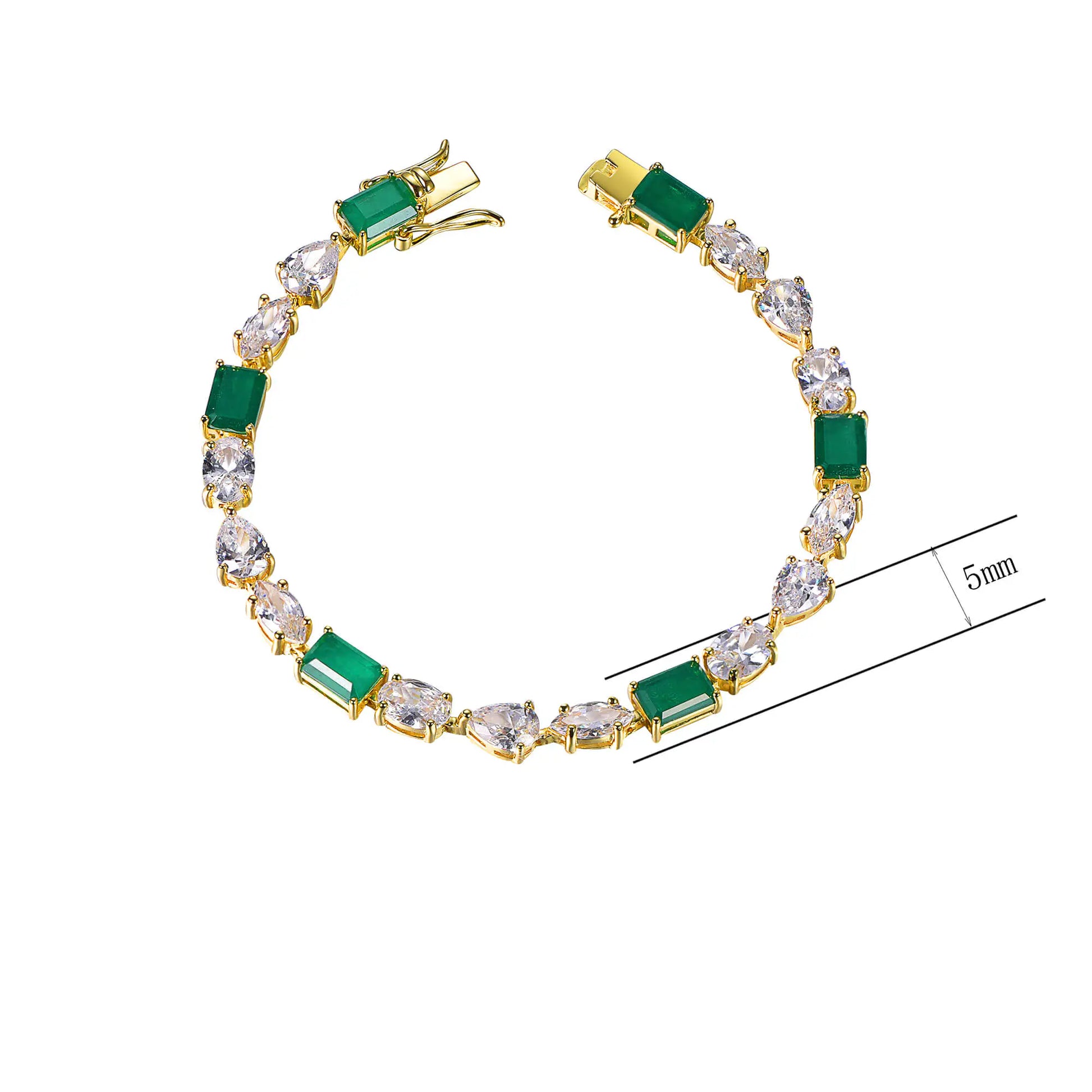 Wholesale Silver Mixed Cut Lab Emerald Diamond Tennis Bracelet