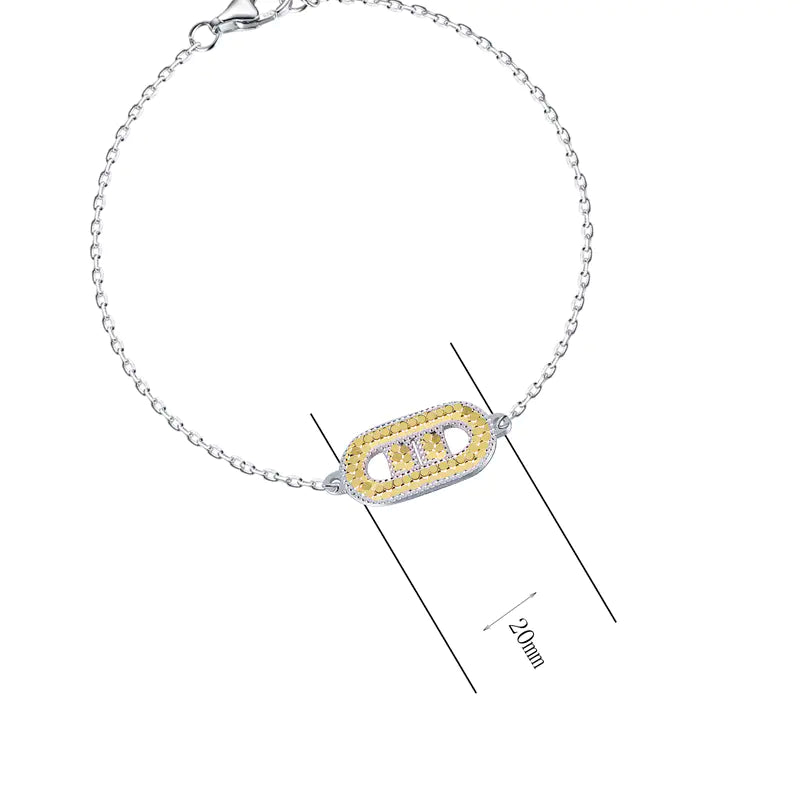 Wholesale Silver Oval Accessories Two Tone Bracelet​