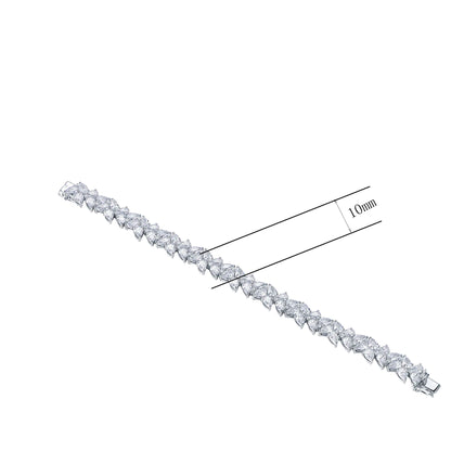 Wholesale Silver Pear Cut Lab Diamonds Tennis Bracelet