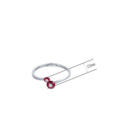 Wholesale Silver Personaliz Lab-Created Ruby Bangle Bracelet