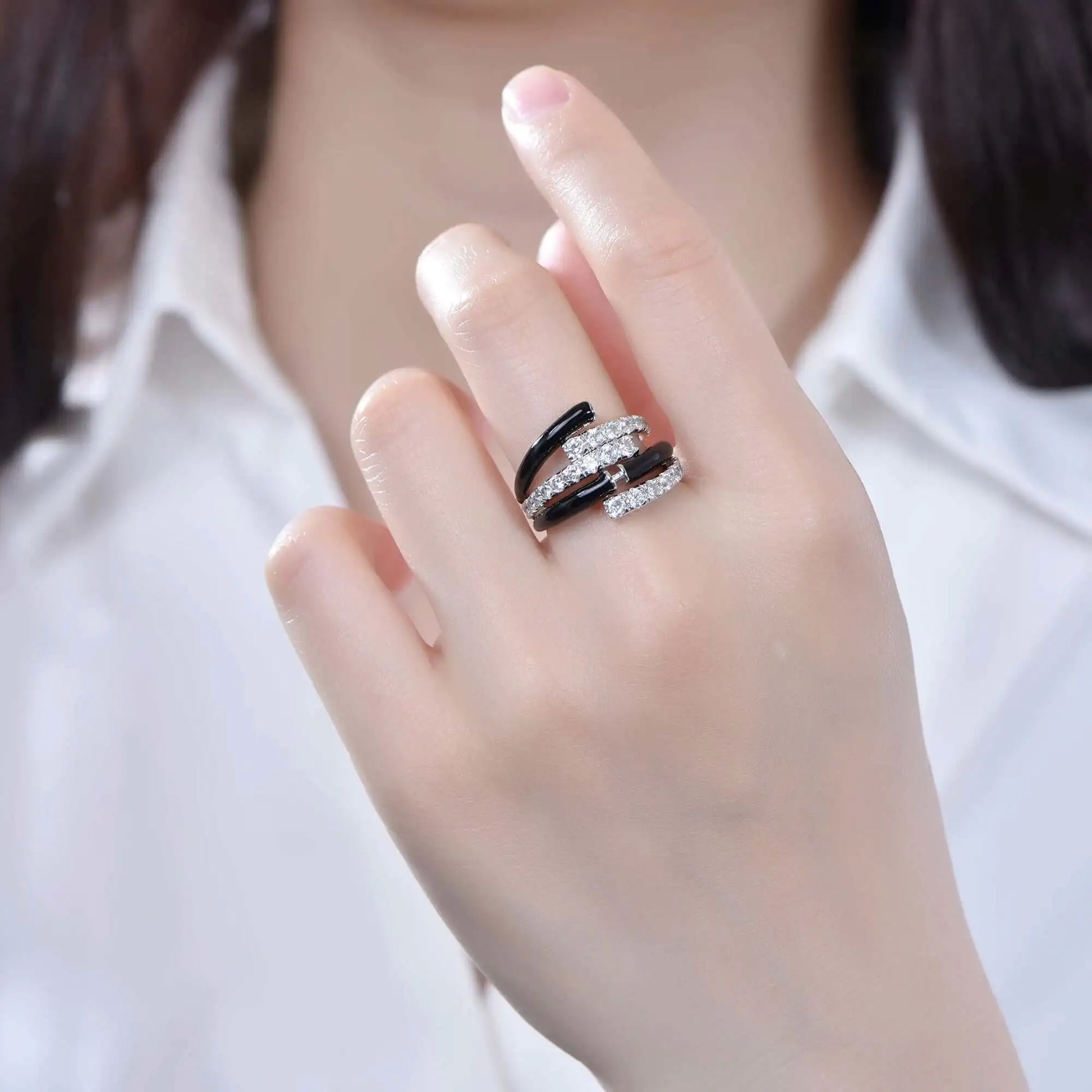 Wholesale Silver Personalized Engagement Multi Band Ring for Women