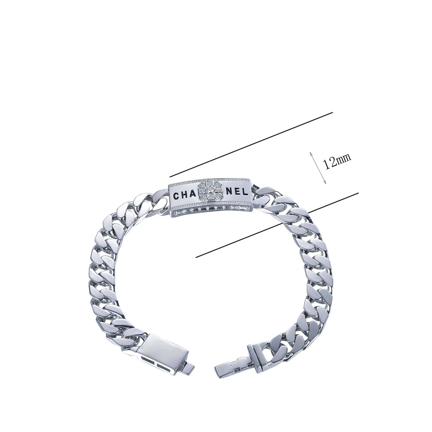 Wholesale Silver Personalized Engraved Cuban Curb Chain Bracelet​