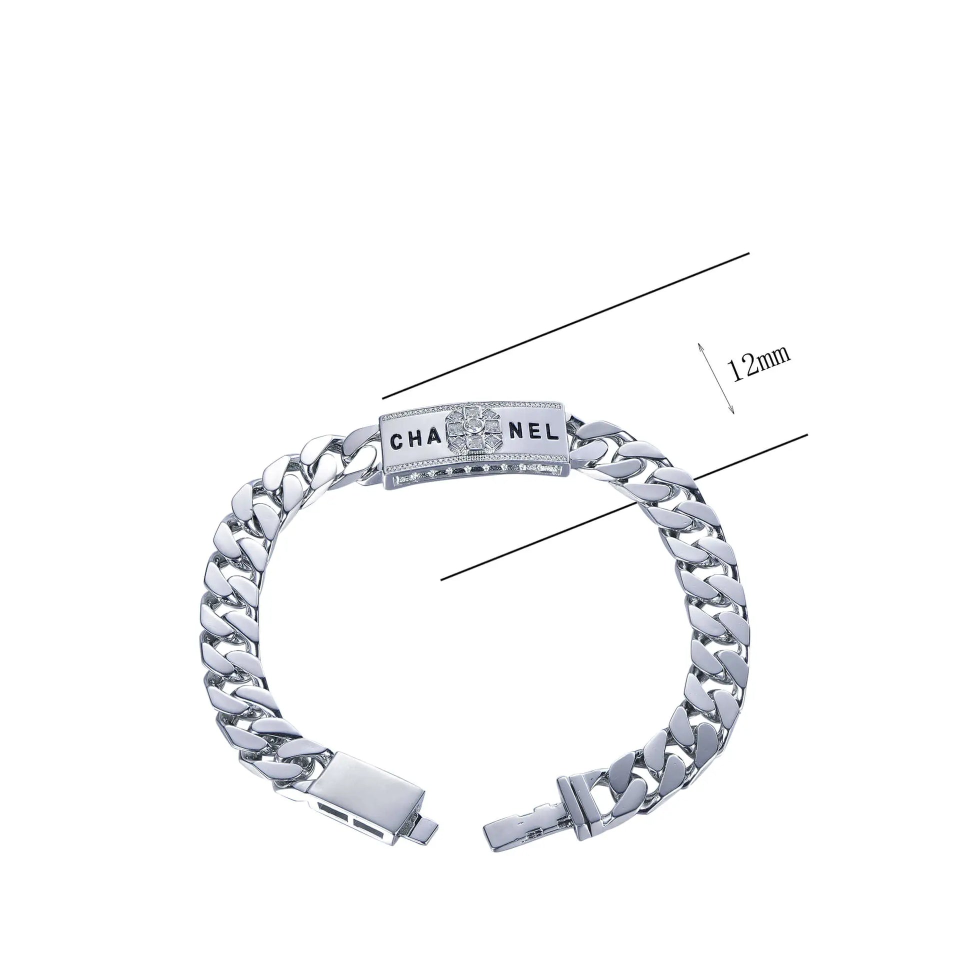 Wholesale Silver Personalized Engraved Cuban Curb Chain Bracelet​