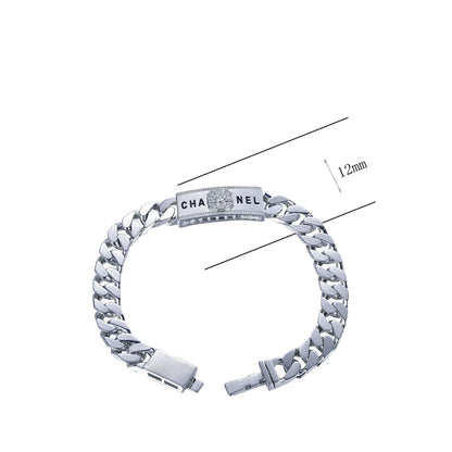 Wholesale Silver Personalized Engraved Cuban Curb Chain Bracelet​