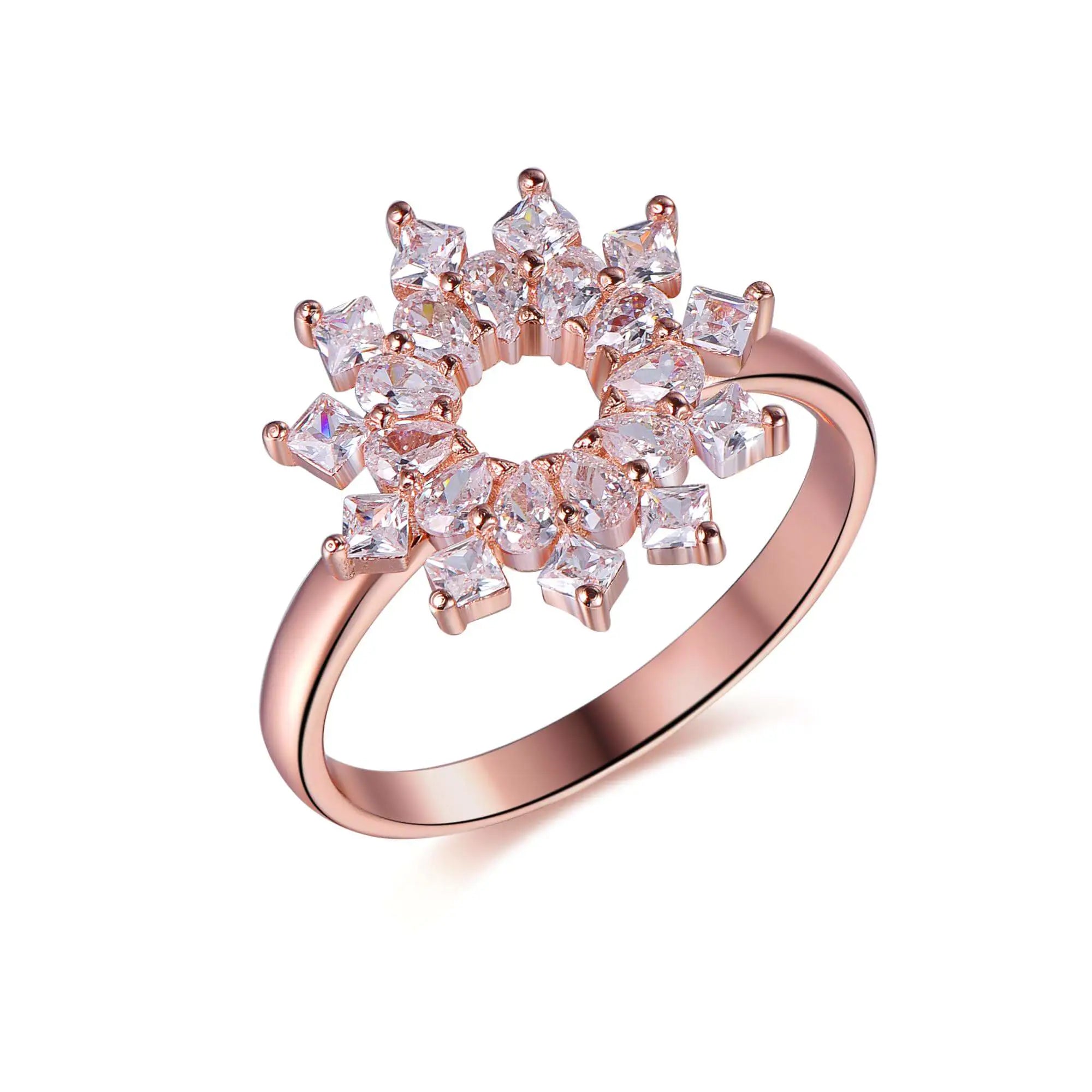 Wholesale Silver Rose Gold Plated CZ Lab Diamond Circle Statement Pink ...