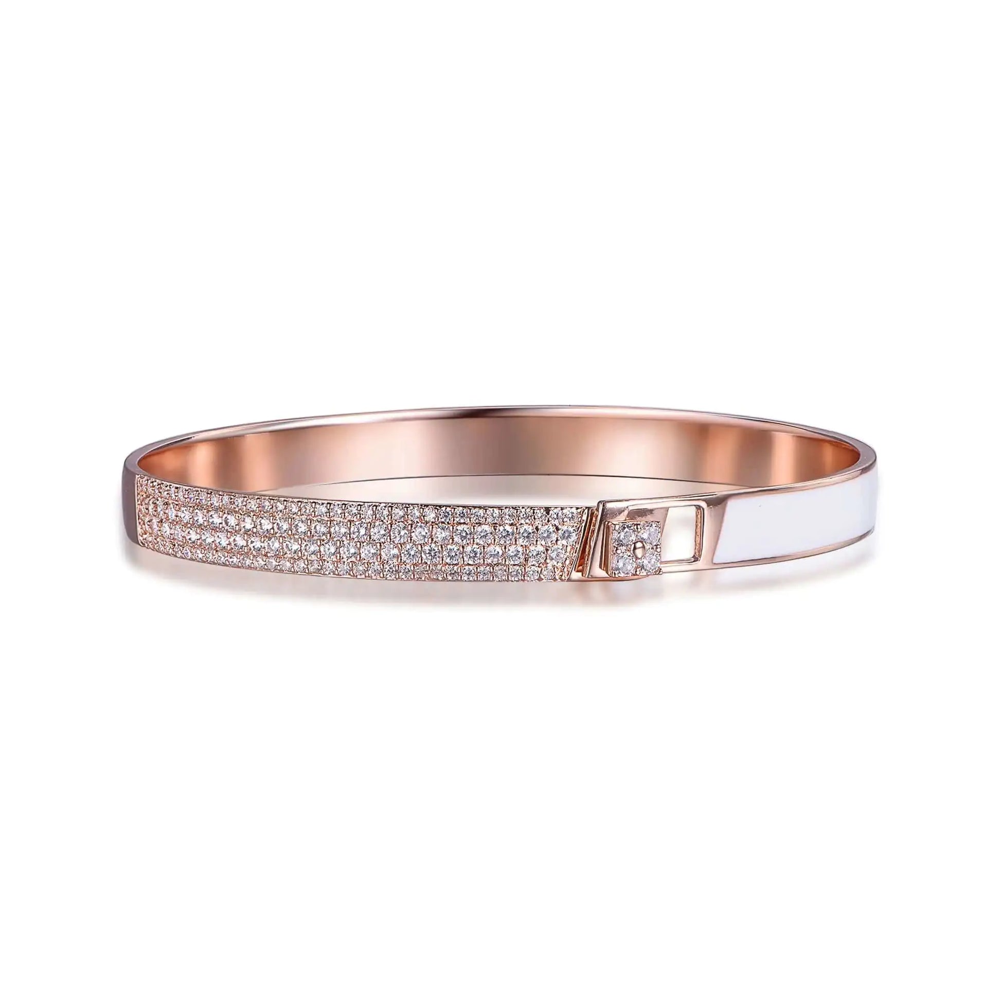 Wholesale Silver Rose Gold Plated CZ Simple Bangle Bracelets