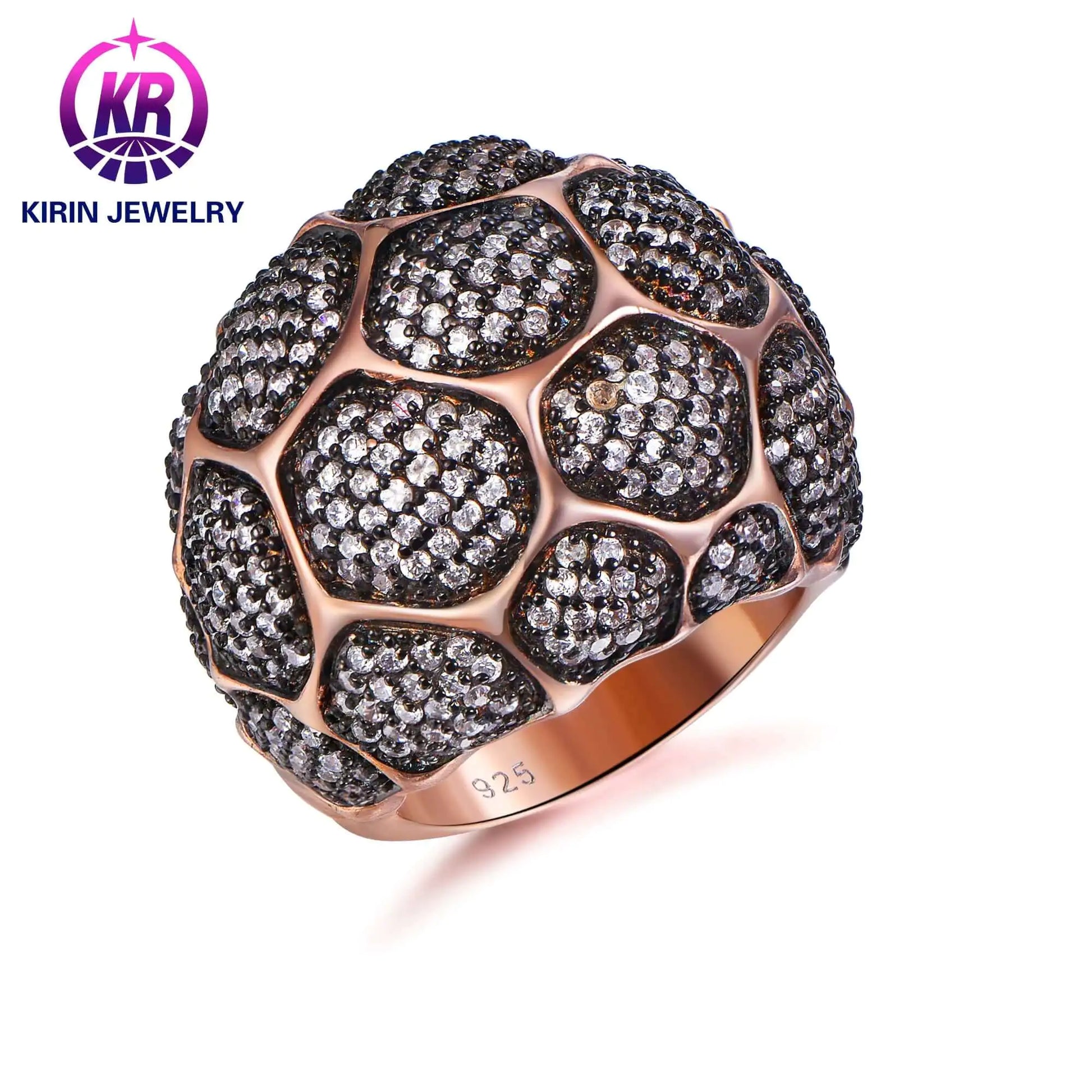 Wholesale Silver Rose Gold Plated CZ Unique Design Statement Engagement Rings