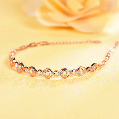 Wholesale Silver Rose Gold Plated Circle Chain Bracelet