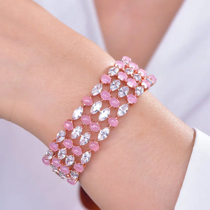 Wholesale Silver Rose Gold Plated Crystal Bangle Bracelet for Women