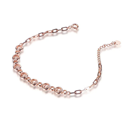 Wholesale Silver Rose Gold Plated Cubic Zircon Circle Chain Bracelet