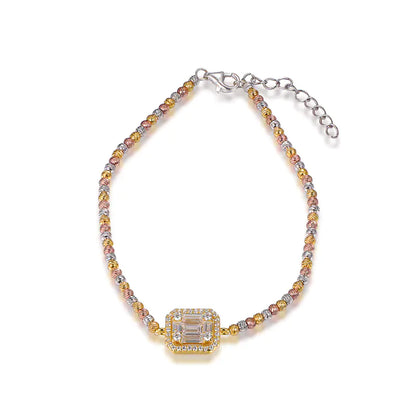 Wholesale Silver Rose Gold & White Gold & Gold Plated Cubic Zircon Small Beaded Bracelets​
