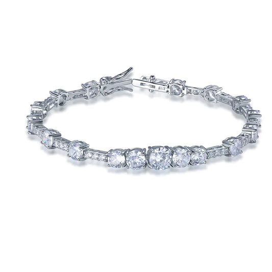 Wholesale Silver Round CZ Lab Grown Diamonds Bracelet