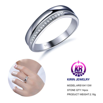 Wholesale Silver Round Cut CZ Personalized Minimalist Simple Engagement Rings​ for Women