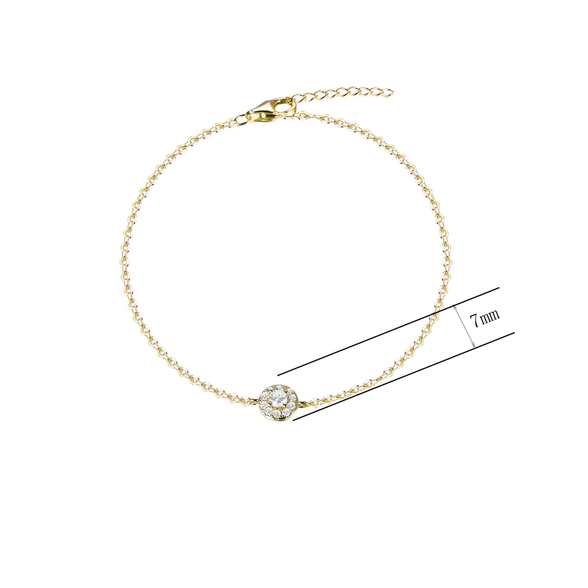 Wholesale Silver Round Cut Lab Created Halo Diamond Bracelet​