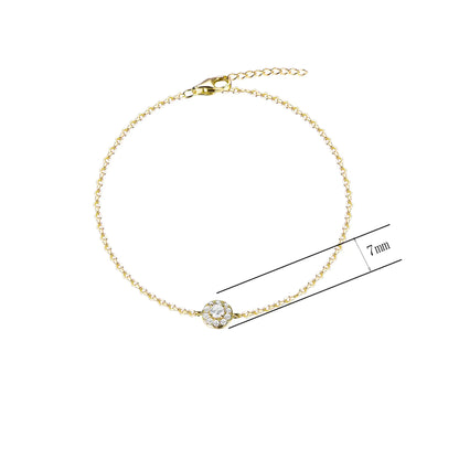 Wholesale Silver Round Cut Lab Created Halo Diamond Bracelet​