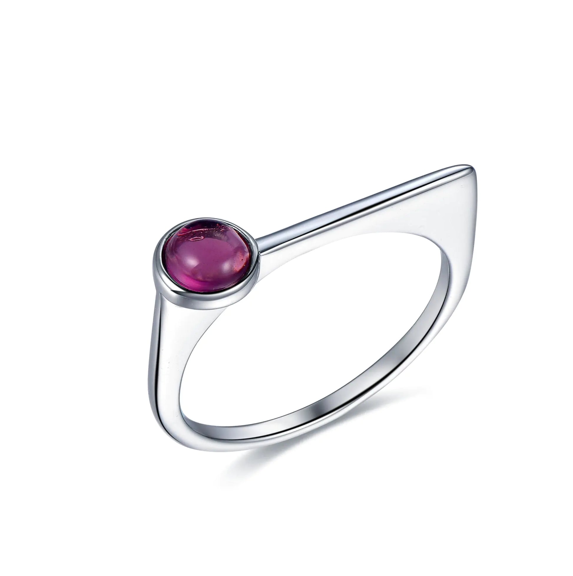 Wholesale Silver Round Cut Purple Glass Personalized Unique Band Rings