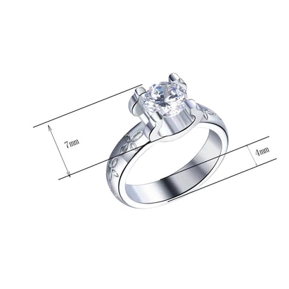 Wholesale Silver Round Cut Simulated Diamond Solitaire Style Ring