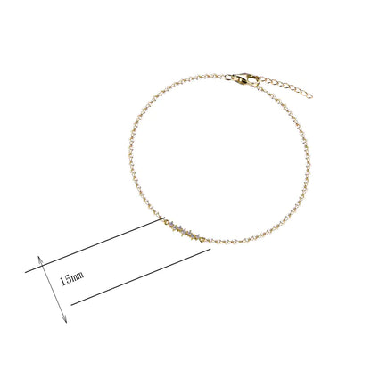 Wholesale Silver Seven CZ Adjustable Dainty Chain Bracelet