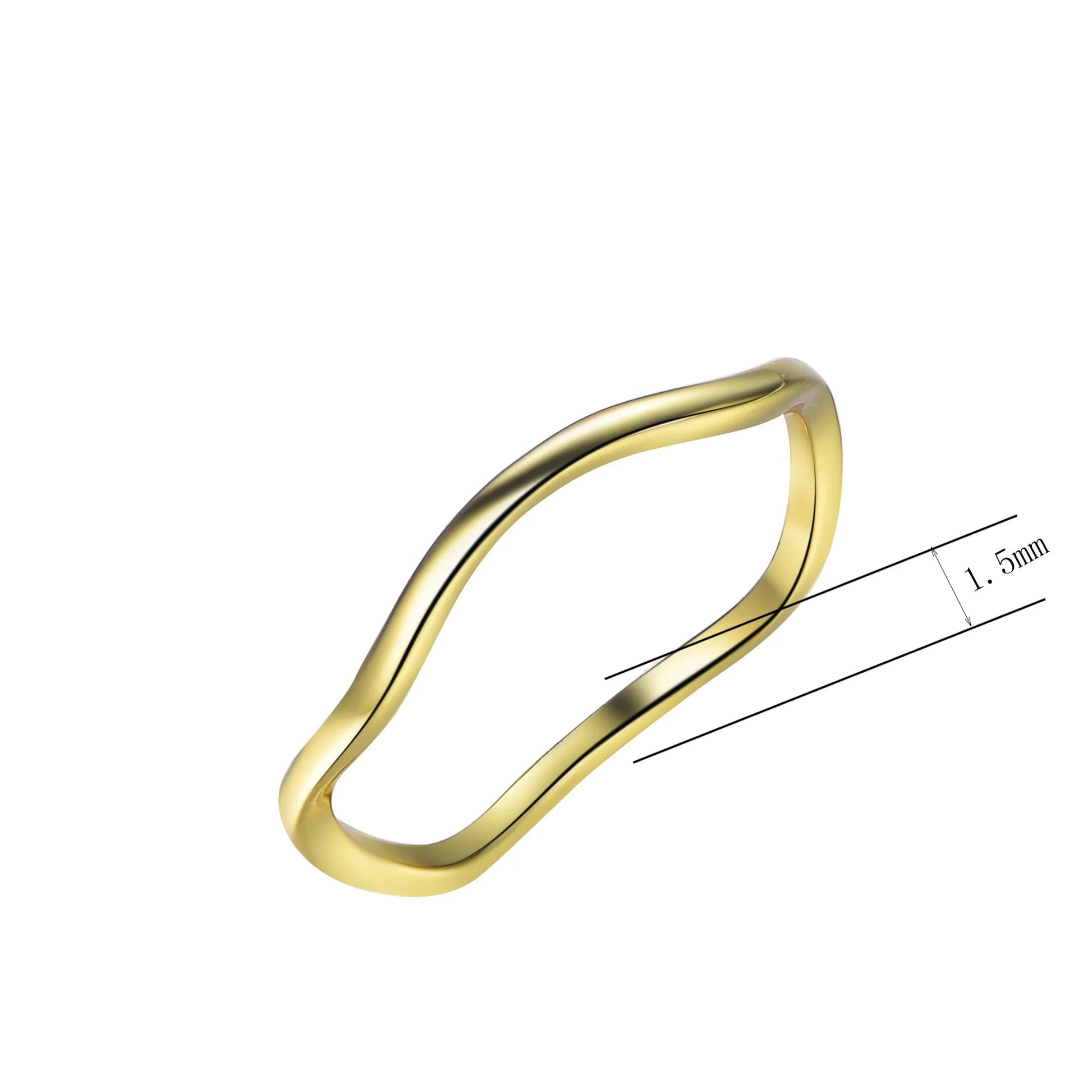 Wholesale Silver Simple Thin Stackable Twisted Wave Band Ring