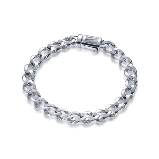Wholesale Silver Solid Cuban Chain Chunky Curb Bracelet​