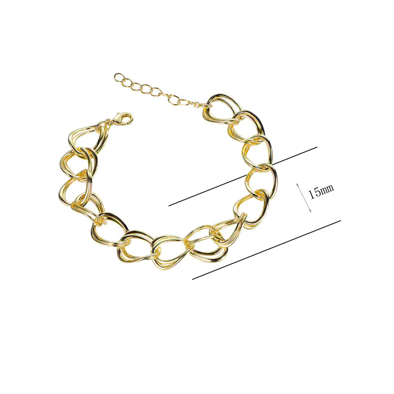 Wholesale Silver Statement Gold-Tone Chain Link Bracelet