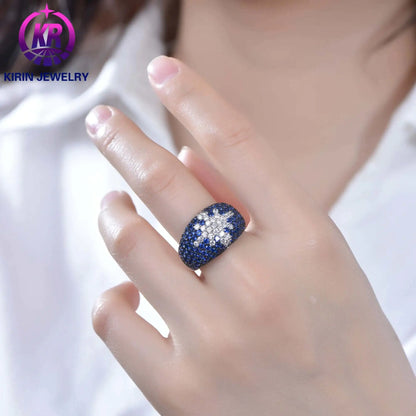 Wholesale Silver Statement Wide Band Engagement Rings for Women