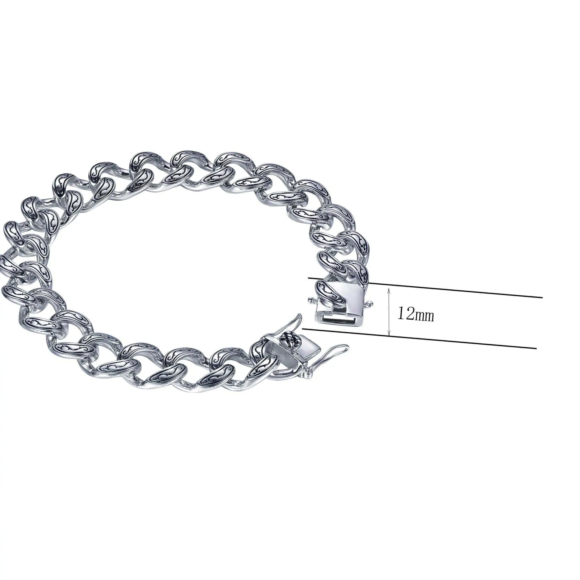 Wholesale Silver Tattoo Pattern Cuban Curb Link Bracelets