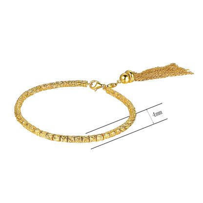 Wholesale Silver Twisted Adjustable Tassel Beaded Tennis Bracelet​