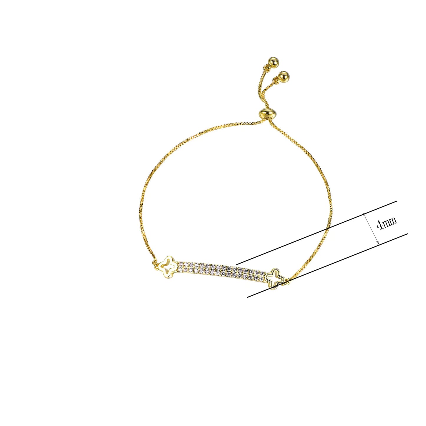 Wholesale Silver Two-Row Lab Created Diamond Bar Bracelet