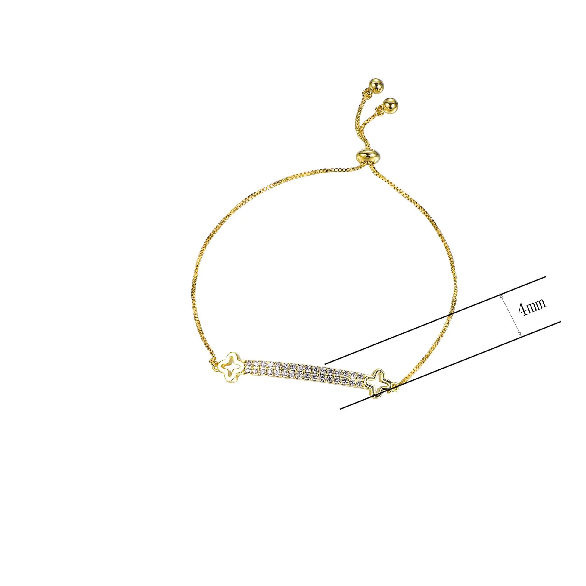 Wholesale Silver Two-Row Lab Created Diamond Bar Bracelet