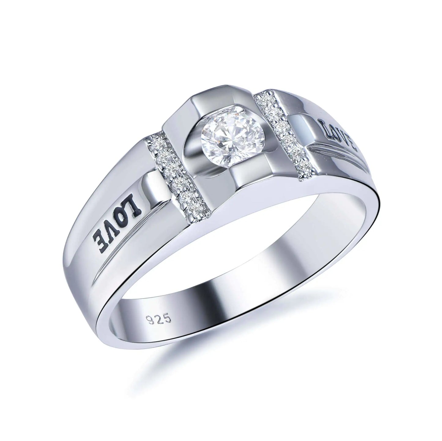 Wholesale Silver White Gold Plated CZ Enamel Round Diamond Engagement Rings