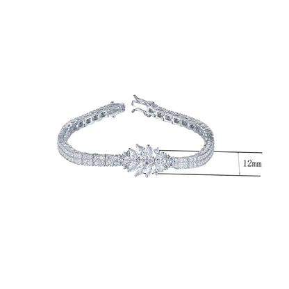 Wholesale Simulated Diamond Leaf Personalized Tennis Bracelet