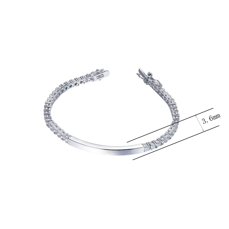 Wholesale Simulated Diamond Thin Tennis Bar Link Bracelet