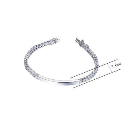 Wholesale Simulated Diamond Thin Tennis Bar Link Bracelet