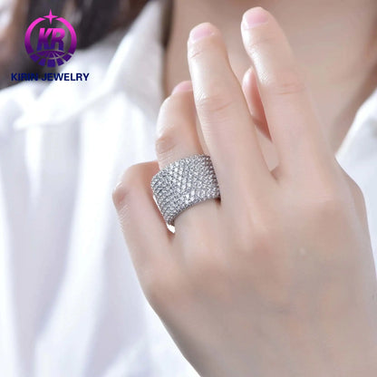 Wholesale Simulated Diamond Wide Engagement Eternity Band Ring for Women